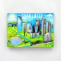 3-D Wooden Magnet - Charlotte Metro Skyline