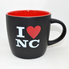 12 Oz. Ceramic Black Mug - I Love NC 12 Oz. Ceramic Black Mug - I Love NC