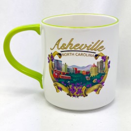 14 Oz. Ceramic Mug - Asheville Ribbon Skyline 14 Oz. Ceramic Mug - Asheville Ribbon Skyline