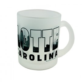 11 Oz. Frosted Glass Mug - Charlotte Letters Skyline 11 Oz. Frosted Glass Mug - Charlotte Letters Skyline