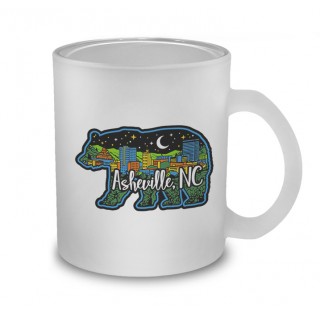 11 Oz. Frosted Glass Mug - Asheville Bear Skyline 11 Oz. Frosted Glass Mug - Asheville Bear Skyline