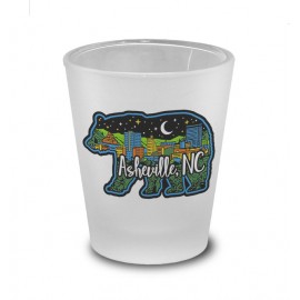 2 Oz. Frosted Shot Glass - Asheville Bear Skyline 2 Oz. Frosted Shot Glass - Asheville Bear Skyline