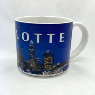 Jumbo 14 Oz. Ceramic Mug - Charlotte Night Skyline Jumbo 14 Oz. Ceramic Mug - Charlotte Night Skyline
