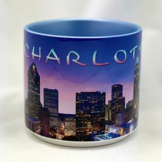 Jumbo 14 Oz. Ceramic Mug - Charlotte Pink Skyline Jumbo 14 Oz. Ceramic Mug - Charlotte Pink Skyline