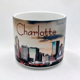 Jumbo 14 Oz. Ceramic Mug - Charlotte Skyline At Dusk Jumbo 14 Oz. Ceramic Mug - Charlotte Skyline At Dusk