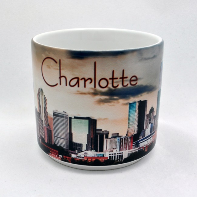 Jumbo 14 Oz. Ceramic Mug - Charlotte Skyline At Dusk