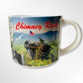 Jumbo 14 Oz. Ceramic Mug - Chimney Rock and Lake Lure Photo Collage Jumbo 14 Oz. Ceramic Mug - Chimney Rock and Lake Lure Photo Collage