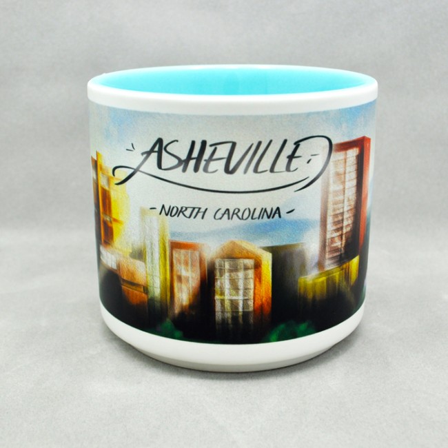 Jumbo 14 Oz. Ceramic Matte Mug - Asheville NC Sunbeam Skyline