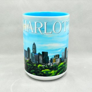 Mighty 15 Oz. Ceramic Mug - Charlotte Floral Skyline