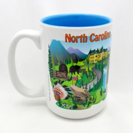 Mighty 15 Oz. Ceramic Mug - North Carolina from The Mountains to The Sea Mighty 15 Oz. Ceramic Mug - North Carolina from The Mountains to The Sea