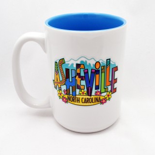 Mighty 15 Oz. Ceramic Mug - Asheville Art Letters Mighty 15 Oz. Ceramic Mug - Asheville Art Letters