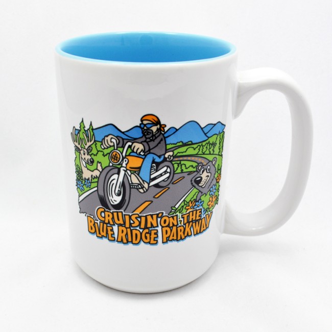 Mighty 15 Oz. Ceramic Mug - Cruisin'on The Blue Ridge Parkway