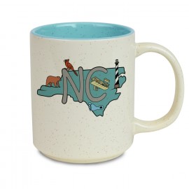 Speckle 14 Oz. Ceramic Mug - North Carolina Icon Map Speckle 14 Oz. Ceramic Mug - North Carolina Icon Map