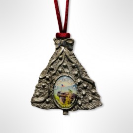 Pewter Tree Shape Ornament - Chimney Rock NC Scenic Photo Pewter Tree Shape Ornament - Chimney Rock NC Scenic Photo