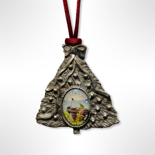 Pewter Tree Shape Ornament - Chimney Rock NC Scenic Photo Pewter Tree Shape Ornament - Chimney Rock NC Scenic Photo
