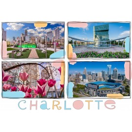 Souvenir Postcard (Pack of 50) - Charlotte Cotton Candy Collage Souvenir Postcard (Pack of 50) - Charlotte Cotton Candy Collage