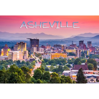 Souvenir Postcard (Pack of 50) - Asheville Skyline in Pink Sunset Souvenir Postcard (Pack of 50) - Asheville Skyline in Pink Sunset