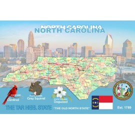 Souvenir Postcard (Pack of 50) - North Carolina County Map Collage Souvenir Postcard (Pack of 50) - North Carolina County Map Collage