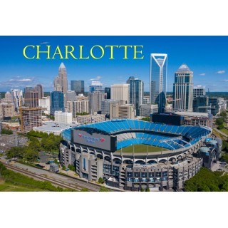 Souvenir Postcard (Pack of 50) - Charlotte Downtown Aerial View of Carolina Panther Stadium Souvenir Postcard (Pack of 50) - Charlotte Downtown Aerial View of Carolina Panther Stadium
