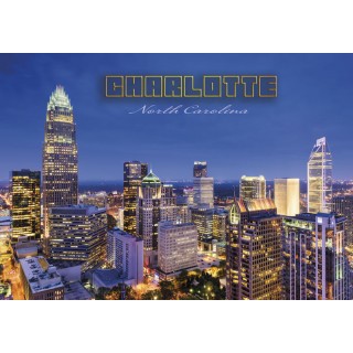 Souvenir Postcard (Pack of 50) - Charlotte Night Skyline Souvenir Postcard (Pack of 50) - Charlotte Night Skyline