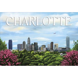 Souvenir Postcard (Pack of 50) - Charlotte, North Carolina Art Rendering