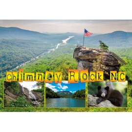 Souvenir Postcard (Pack of 50) - Chimney Rock NC Block Letters Scenic Collage Souvenir Postcard (Pack of 50) - Chimney Rock NC Block Letters Scenic Collage