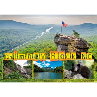 Souvenir Postcard (Pack of 50) - Chimney Rock NC Block Letters Scenic Collage Souvenir Postcard (Pack of 50) - Chimney Rock NC Block Letters Scenic Collage
