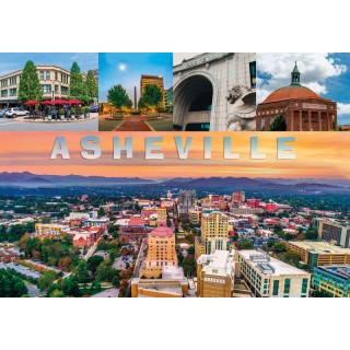 Souvenir Postcard (Pack of 50) - Asheville NC Aerial View with Scenic Collage Souvenir Postcard (Pack of 50) - Asheville NC Aerial View with Scenic Collage