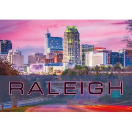 Souvenir Postcard (Pack of 50) - Raleigh North Carolina Pink Neon Skyline Souvenir Postcard (Pack of 50) - Raleigh North Carolina Pink Neon Skyline