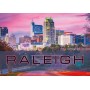 Souvenir Postcard (Pack of 50) - Raleigh North Carolina Pink Neon Skyline