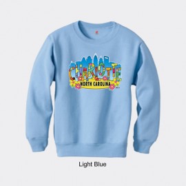 Hanes Youth Crew Sweater - Charlotte Art Letters Hanes Youth Crew Sweater - Charlotte Art Letters