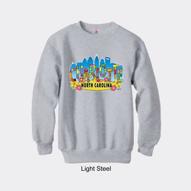 Hanes Youth Crew Sweater - Charlotte Art Letters