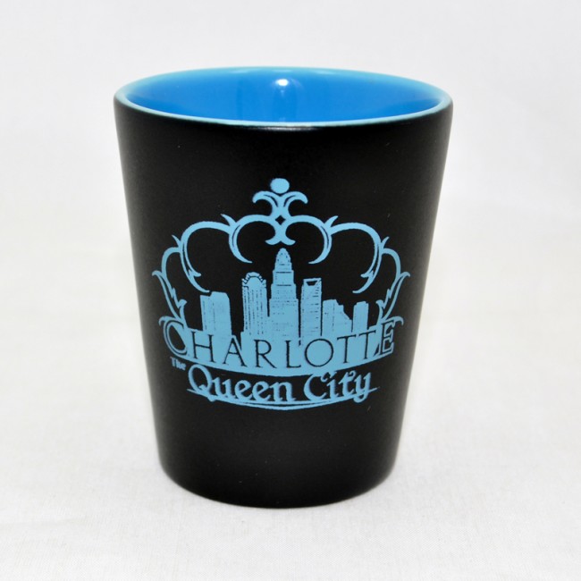 2 Oz. Ceramic Shot - Charlotte Crown Skyline