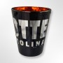 2 Oz. Black Elektra Shot Glass - Charlotte Skyline Letters