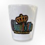 2 Oz. Ceramic White Shot -Charlotte Crown Letters