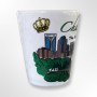 2 Oz. Ceramic White Shot -Charlotte Skyline Cityscapes