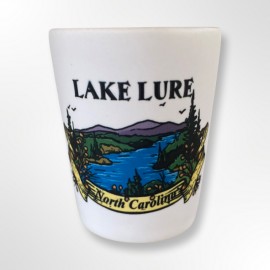 2 Oz. Ceramic White Shot - Lake Lure Art 2 Oz. Ceramic White Shot - Lake Lure Art