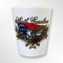 2 Oz. Ceramic White Shot -North Carolina Ribbon Art