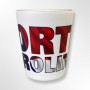 2 Oz. Ceramic White Shot - North Carolina Flag Letters