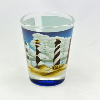 2 Oz. Multi Color Shot Glass - North Carolina Seven Lighthouses 2 Oz. Multi Color Shot Glass - North Carolina Seven Lighthouses