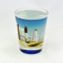 2 Oz. Multi Color Shot Glass - North Carolina Seven Lighthouses