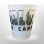 2 Oz. Frosted Shot Glass - Charlotte Skyline Letters