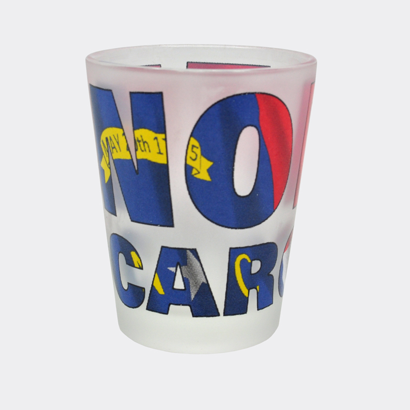 North Carolina Map Frosted Shot Glass 
