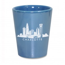 2 Oz. Ceramic Lustre Shot - Charlotte Skyline