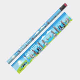 Souvenir Wooden Pencil with Eraser Cap - Charlotte Metro Skyline Souvenir Wooden Pencil with Eraser Cap - Charlotte Metro Skyline