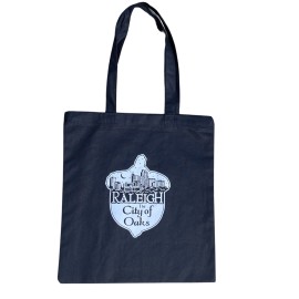 Canvas Black Tote Bag - Raleigh Acorn Skyline Canvas Black Tote Bag - Raleigh Acorn Skyline