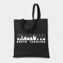 Canvas Black Tote Bag - Charlotte Skyline Letters