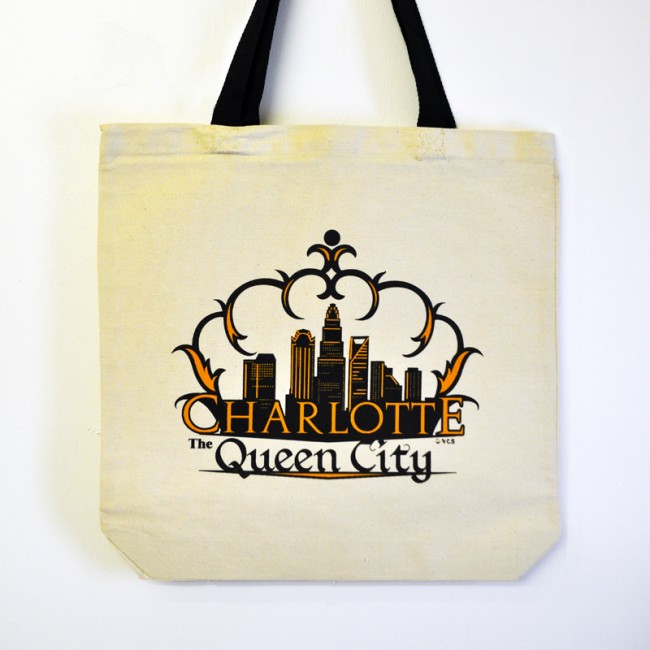 Canvas Tote Bag - Charlotte Crown Skyline