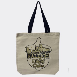 Canvas Tote Bag - Raleigh City of Oaks Acorn Skyline Canvas Tote Bag - Raleigh City of Oaks Acorn Skyline