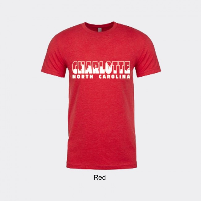 Next Level Blended Tee Shirt - Charlotte Letters Skyline